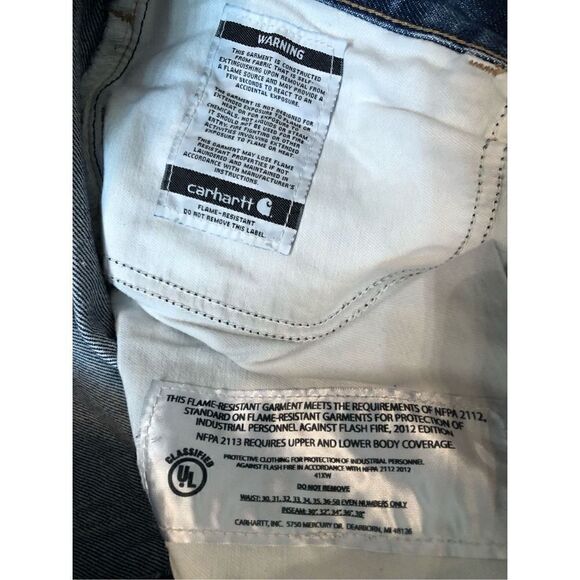 Carhartt FR denim blue jeans size 36 x 32 - Picture 10 of 10